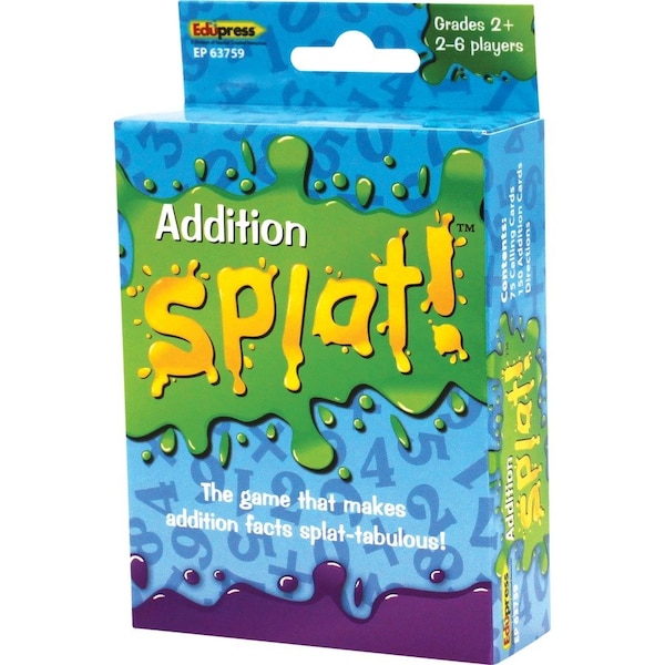 Teacher Created Resources Math Splat Addition Game, 225 Card(s), Learning, Educational, 2 to 6 Players 63759 - main
