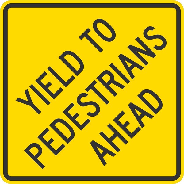 Lyle Yield To Pedestrians Ahead, 36x36, High Intensity Prismatic, Yellow G-16223-HI_36x36 - main