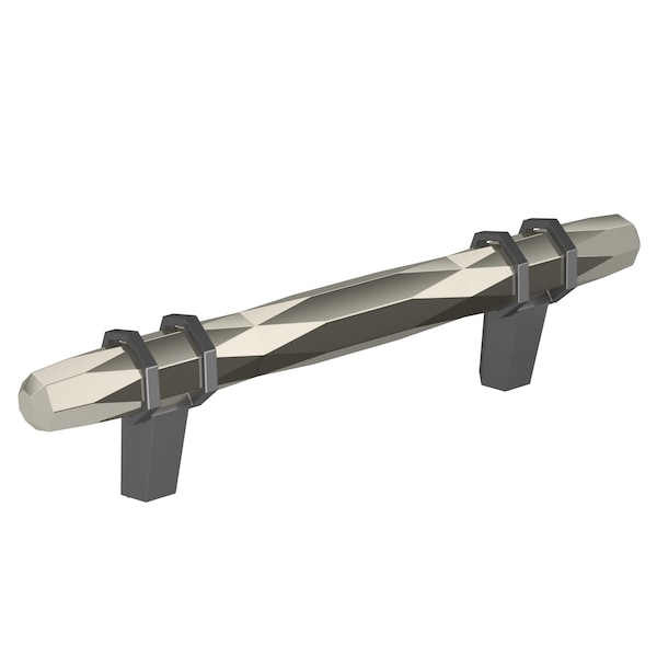 Amerock London 3-3/4 in 96 mm Center-to-Center Polished Nickel/Black Chrome Cabinet Pull BP36648PNBCR - main