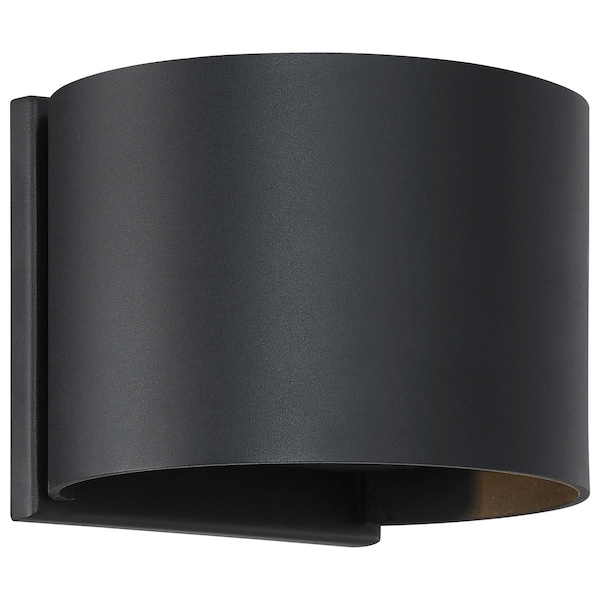 Nuvo Lightgate 5 Watt LED Sconce Matte Black Finish Round 3000K 62/1464R1 - main