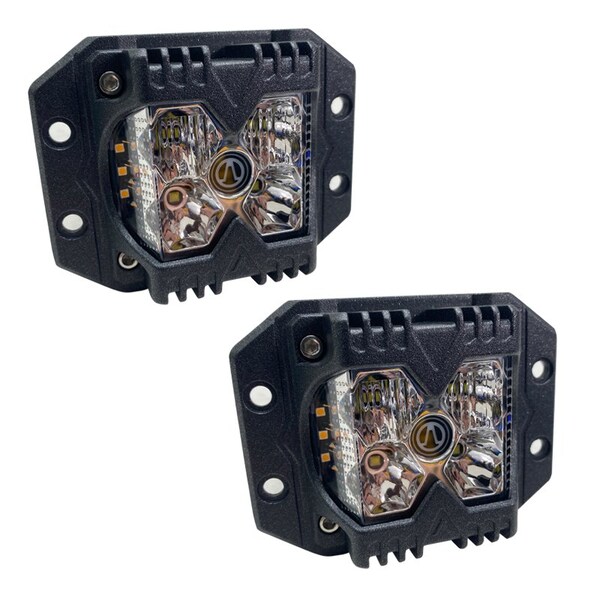Race Sport Lighting 40-Watt LED Auxiliary Flush Mount Light with Amber Side Strobe PR RS02FMC - main