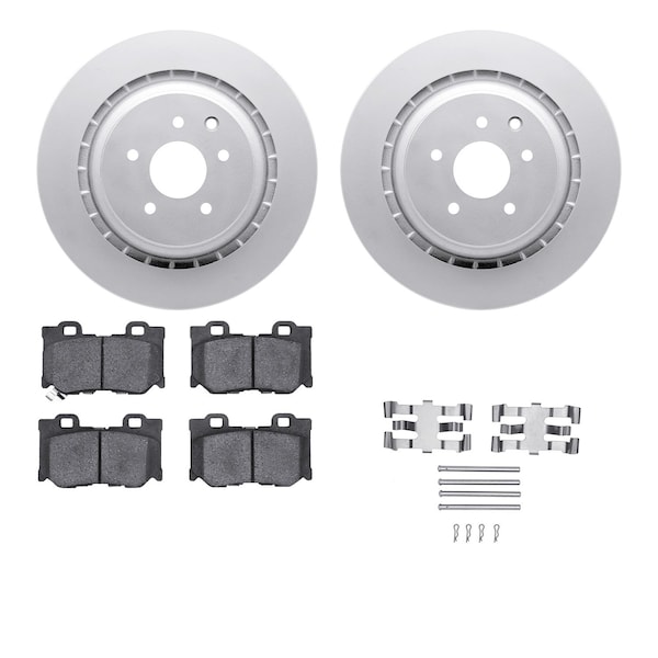 Dynamic Friction Co DFC GEOSPEC Coated Rotors with 5000 Brake Pads - Ceramic and Hardware 4512-68023 - main