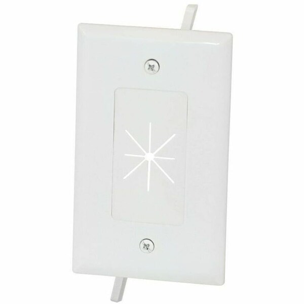 Monoprice Cable Plate with Flexible Opening, Number of Gangs: 1 ABS Plastic, White 12584 - main