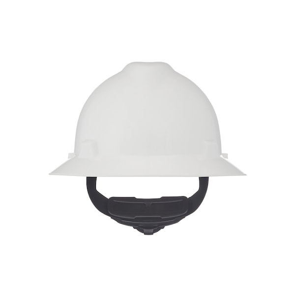 Msa Safety V-Gard Slotted Full Brim Hard Hat, Fas-Trac III Suspension, Type I, Class E, White 475369 - main