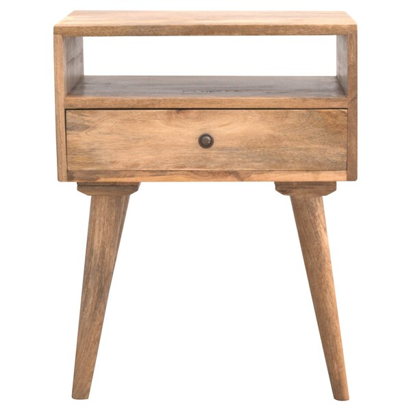 Homeroots 23" Beige Solid Wood One Drawer Nightstand 651518 - main