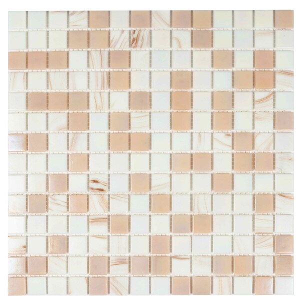 Apollo Tile Mingles 12 in. x 12 in. Glossy Tuscan Beige Glass Mosaic Wall and Floor Tile 20 sq. ft./case, 20PK MIX2088BG343A - main