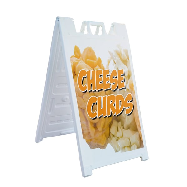 Signmission Cheese Curds, A-Frame & 2 Decals Installed, Heavy-Duty Plastic Frame SBHD-D-2436-Cheese Curds - main
