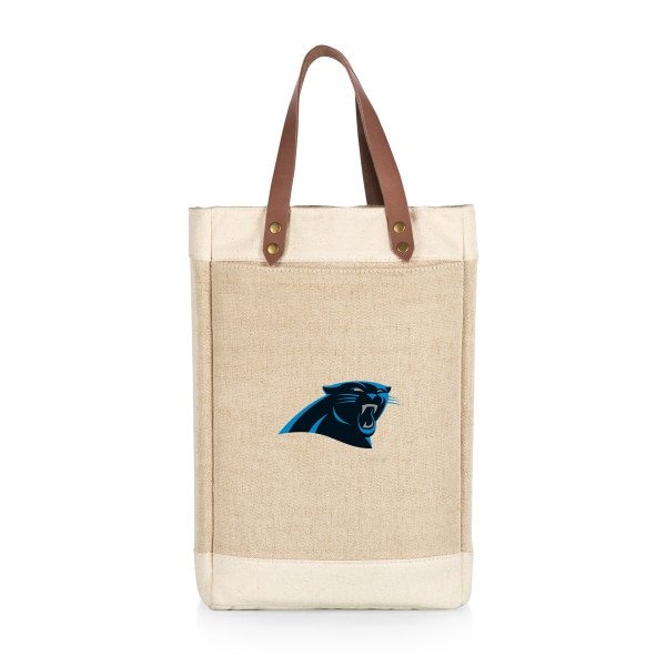 Picnic Time Family Of Brands NFL Carolina Panthers - Pinot Jute 2 Bottle Insulated Wine Bag 539-02-187-054-2 - main