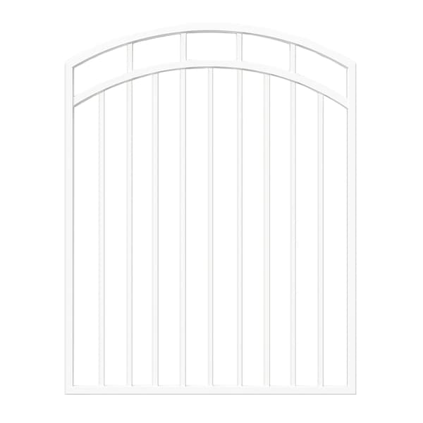 Nuvo Iron 45-in W x 56-in H Glossy Wht Benitoite Gate Arched 48-in W Opening SC Hardware W/Dbl Side Handle IBGA4556GW - main
