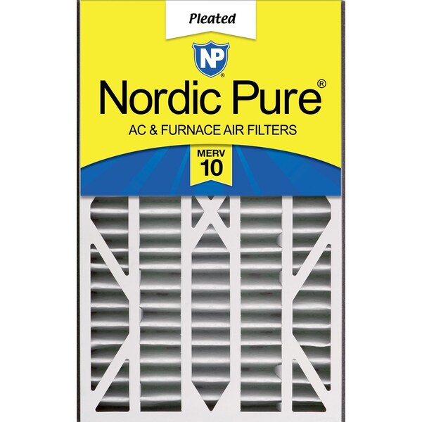 Nordic Pure 16x25x3 Pleated Air Filter, High Capacity, Electrostatically Charged Synthetic Media, MERV 10 16x25x3ABM10-1 - main