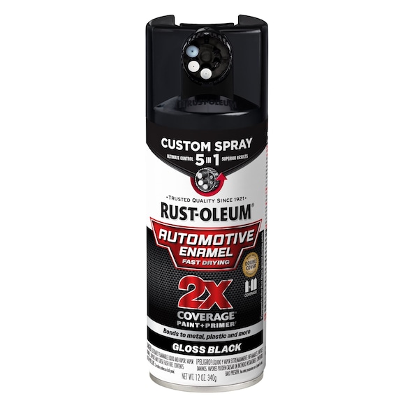 Rust-Oleum Automotive Enamel Spray, Solvent, Black 394893 - main