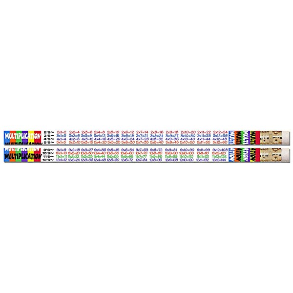 Musgrave Pencil Co Multiplication Tables Motivational Pencils, 144PK MUS2348G - main