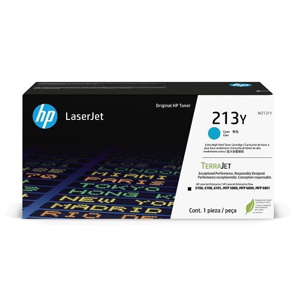 Hp 213Y Cyan Original LaserJet Toner Crtg, 12,000 Yield W2131Y - main