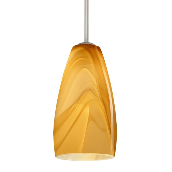 Besa Lighting Chrissy Cord Pendant, Honey, Satin Nickel Finish, 1x9W LED 1BT-1509HN-LED-SN - main