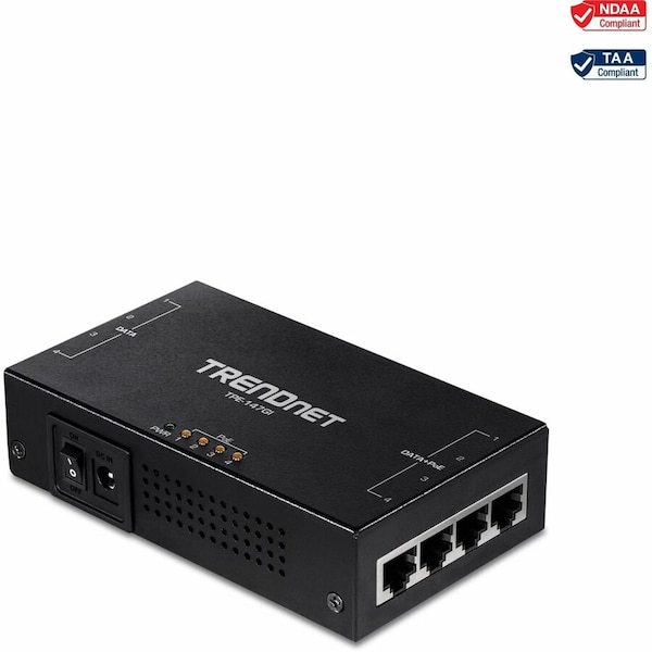 Trendnet 65W 4-PORT GIGABIT POE+ INJECTOR TPE-147GI - main
