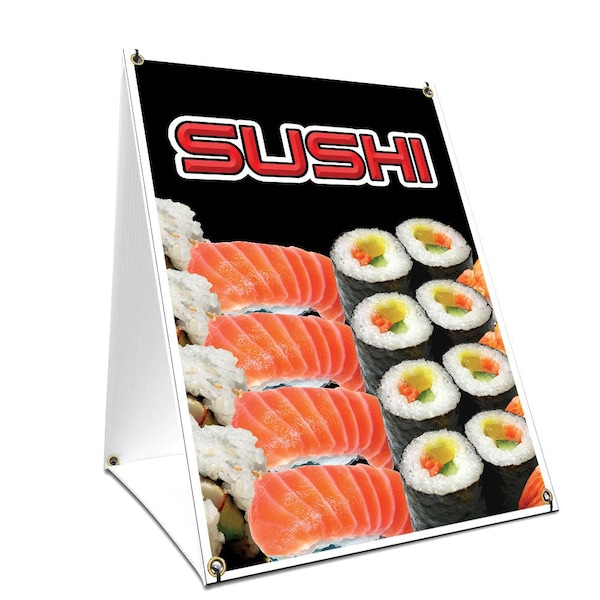 Signmission Sushi, 36 Inch x 24 Inch A-frame Yard Sign, Plastic Sign SBC-2436-Sushi - main