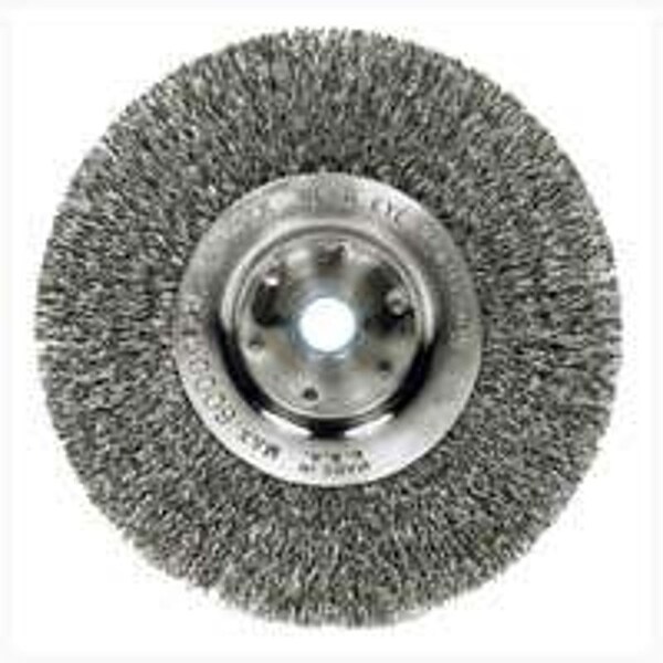 Weiler Wire Wheel Brush, 6 in Dia, 5/8 to 1/2 in Arbor/Shank, Steel Bristle 36406 - main