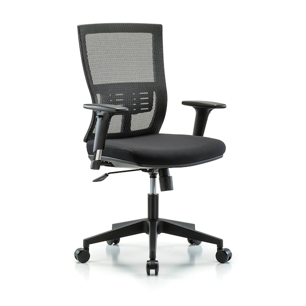 Blue Ridge Ergonomics Desk Chair Modern Mesh Chair, C1, AA, Casters, Adjustable Arms, 18-1/2" to 21-1/2" Height, Mesh, Black BR-MOD-MDHCH-RG-C1-A1-RC - main