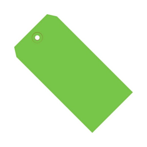 The Packaging Wholesalers Shipping Tags, No 5, 4-3/4"L x 2-3/8"W, Light Green, 1000/Pack G11051D - main