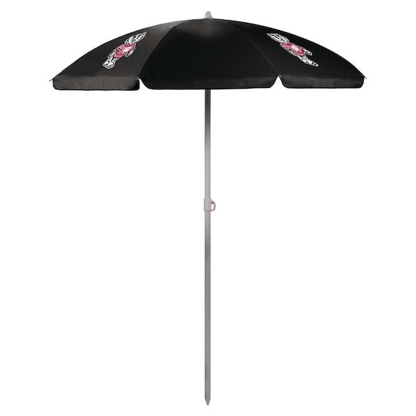 Picnic Time Family Of Brands NCAA Wisconsin Badgers Outdoor Canopy Sunshade Beach Umbrella 5.5' - Small Patio Umbrella 822-00-179-644-0 - main