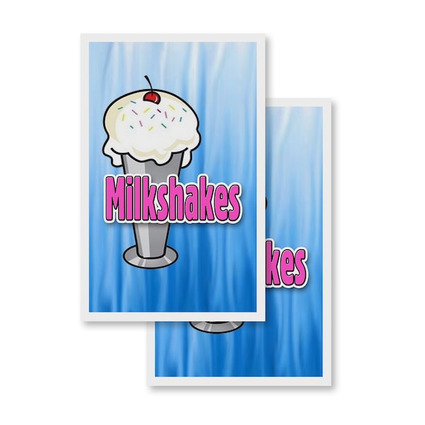 Signmission Milkshakes, Vinyl Decals Only 24 Inch x 36 Inch, Vinyl Decal, 2PK DSB-2436-2PACK-Milkshakes - main