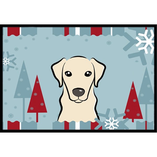 Carolines Treasures BB1718MAT Winter Holiday Yellow Labrador Indoor & Outdoor Mat, 18 x 27 in. BB1718MAT - main