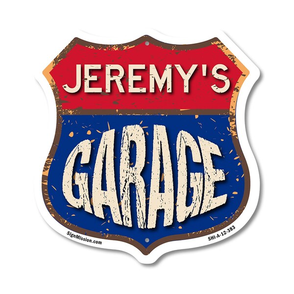 Signmission Jeremy's Garage, 12 Inch X 12 Inch, Aluminum Metal Sign SHI-A-12-383-JEREMY - main