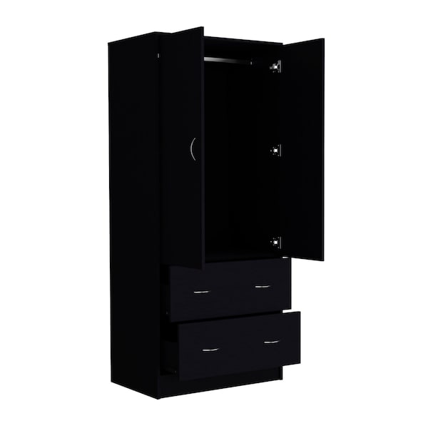 Homeroots 71" Black Two Door Two Drawer Combo Dresser 552278 - main