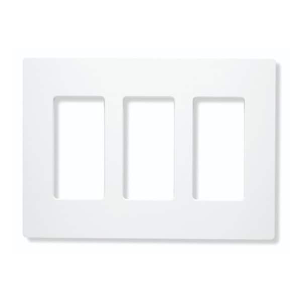 Lutron Designer Wall Plates, Number of Gangs: 3 Gloss Finish, White CW-3-WH - main