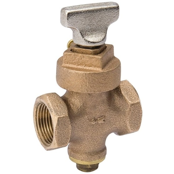 Southland Stop and Drain Valve, 1/2 in Connection, FPT x FPT, Bronze Body 105-903NL - main