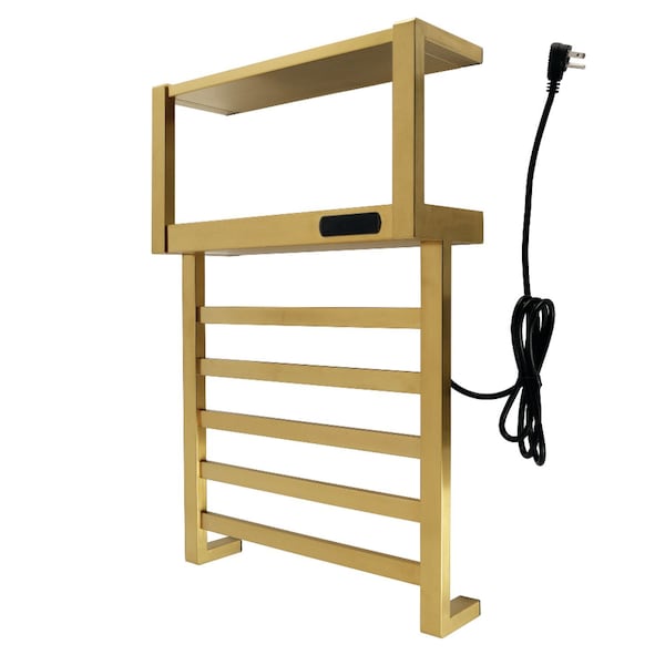 Kingston Brass Wall Mount Plug-In Towel Warmer, Brushed Brass DTC182837 - main