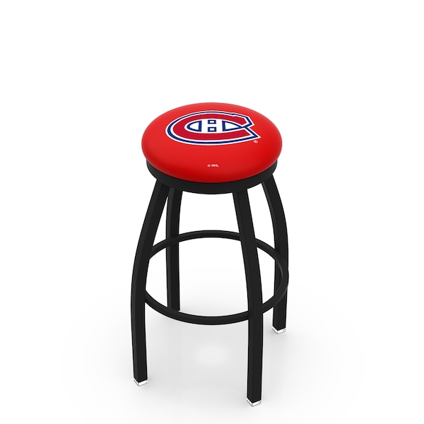 Holland Bar Stool Co 36" Blk Wrinkle Montreal Canadiens Swivel Bar Stool, Accent Ring L8B2B36MonCan - main