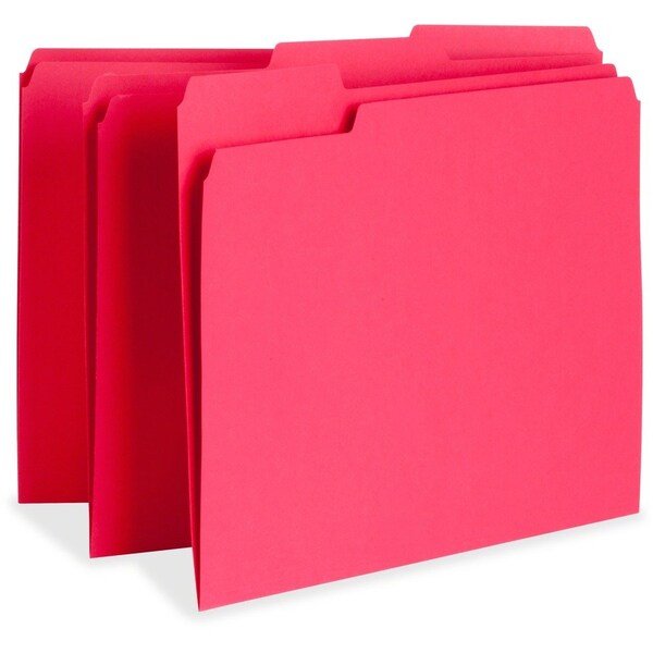 Business Source File Folder, Red, Paperboard, PK100 BSN65776 - main