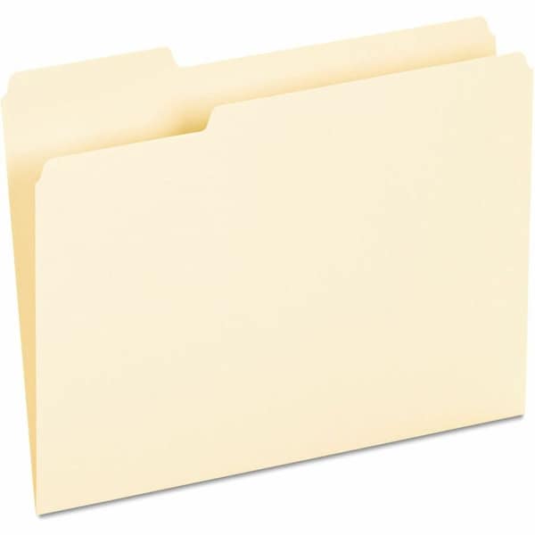Universal Recycled Interior File Folders, 1/3 Cut Top Tab, Letter, Manila, 100/Box 12213 - main