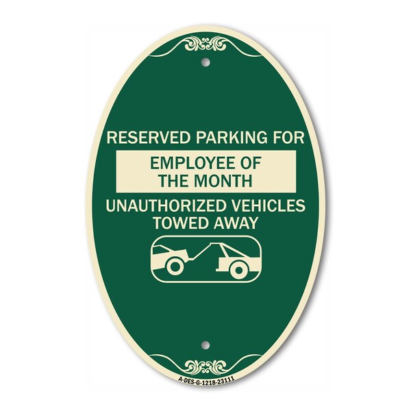 Signmission Reserved Parking for Employee of the Month - , 12 In X 18 In Architectural, Heavy Gauge Aluminum A-OV-G-1218-23111 - main