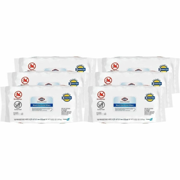 Clorox Disinfecting Wipes, 100 ct, Soft Pack, PK6 32621 - main