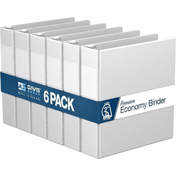 Davis Group Premium Economy, Angle D Ring, Binder, (White, 2"), PK6 2304-00-06 - main