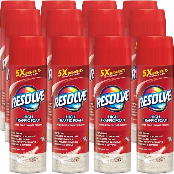 Reckitt Benckiser RESOLVE, Foam Carpet Cleaner, Foam, 22 Oz, Aerosol Can, 12PK 00706CT - main