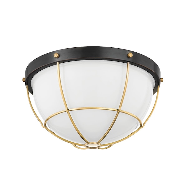 Hudson Valley Lighting Mark D. Sikes X Holkham 2 Light Flush Mount 12.5 In. Aged Brass MDS1501-AGB/DB - main