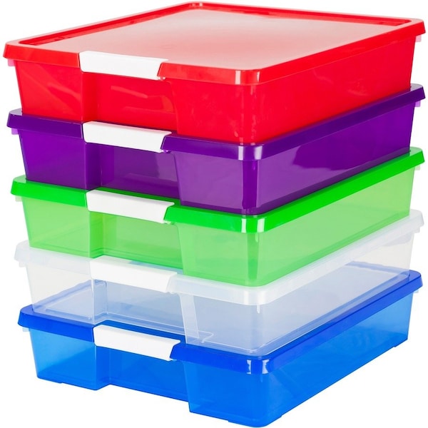 Storex STX63202U05C Stackable Craft Box - Assorted Bright STX63202U05C - main