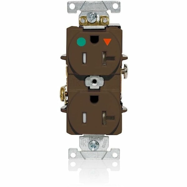 Leviton IG Dup Rec 20A 125V TR/HG Blue T8300-IGB - main