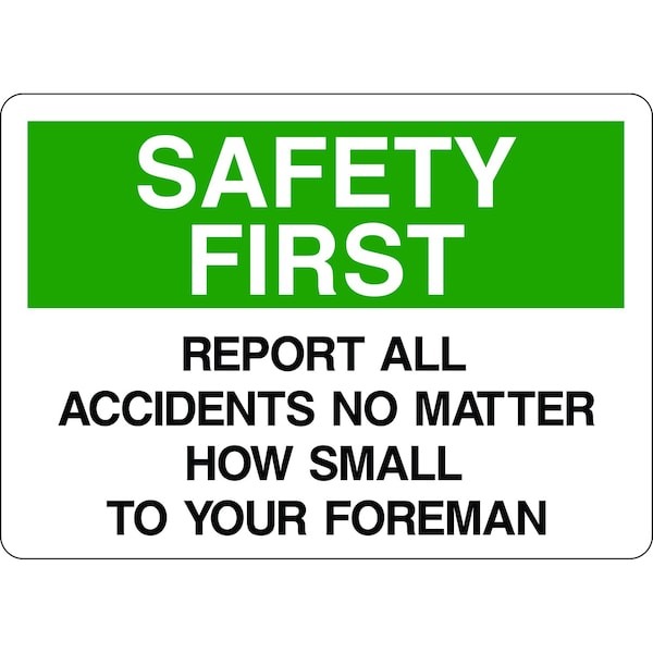 5S Supplies Safety First Sign - 14in x 20in Adhesive Vinyl Sign SAFE0022-1420-AV - main