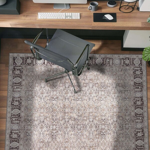 World Rug Gallery Gray Flatweave Rug - Washable Vintage Style, Neutral for Any Room 4 ft x 6 ft WR173GRAY4X6 - main