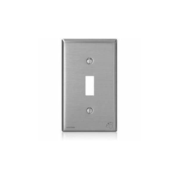 Leviton Toggle Switch Wall Plate, 1 Gang, Gray 84001-A40 - main