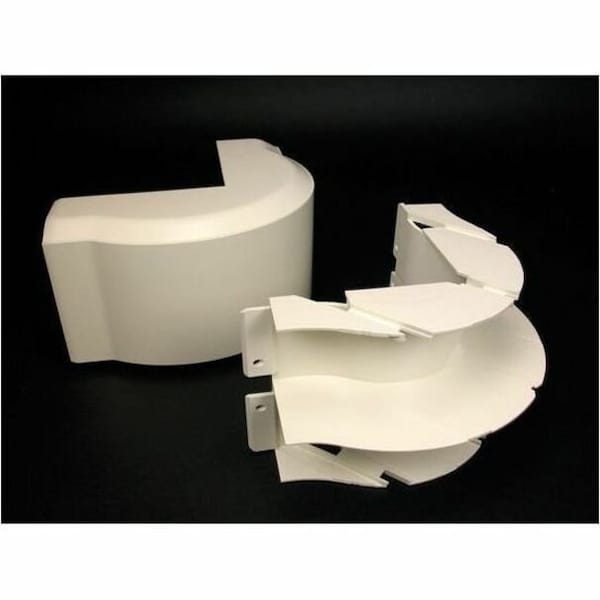 Legrand External Elbow Raceway, 40N2 Series, 1 Channel, 4 in W, 2 in H, 4-1/2 in L, White 40N2F19WH - main