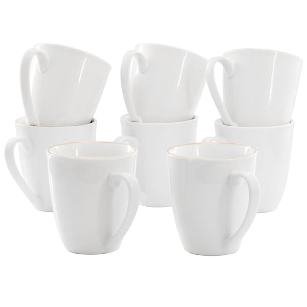 Gibson Home Ogalla 8 Piece 12 Ounce Gold Banded Fine Ceramic Mug Set 750123498M - main