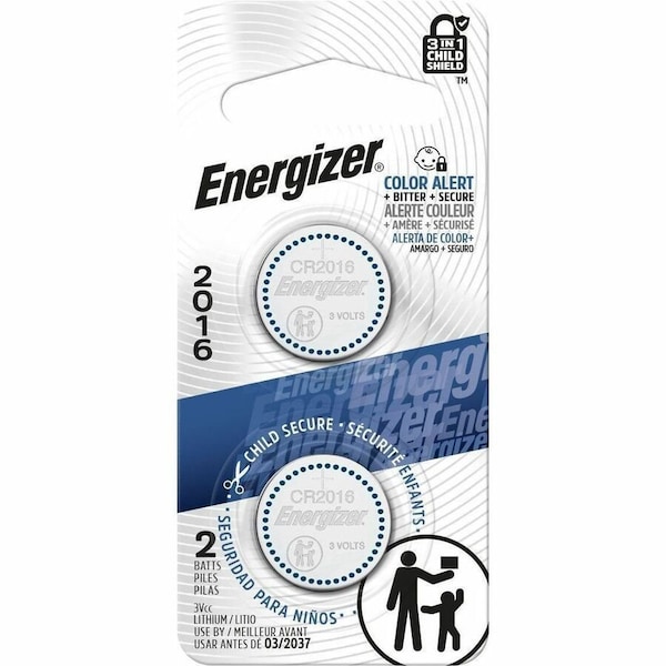 Energizer 2016 Lithium Coin Battery, 2 Pack - For Multipurpose - 3 V DC - 2 / Pack 2016BP-2N - main