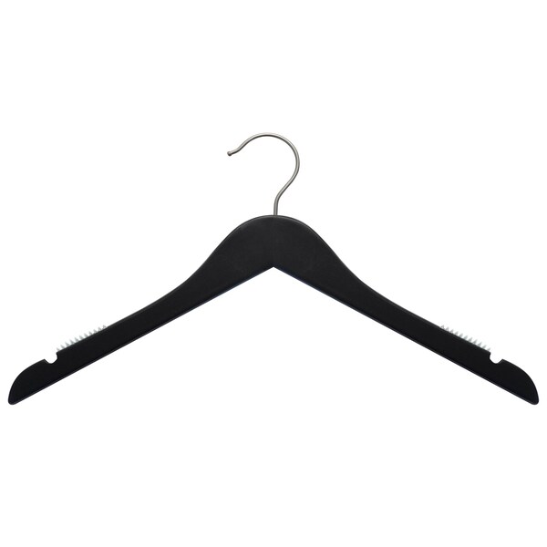 Nahanco 17in Black Rubberized Wooden Shirt Hanger, 100PK 20817 - main