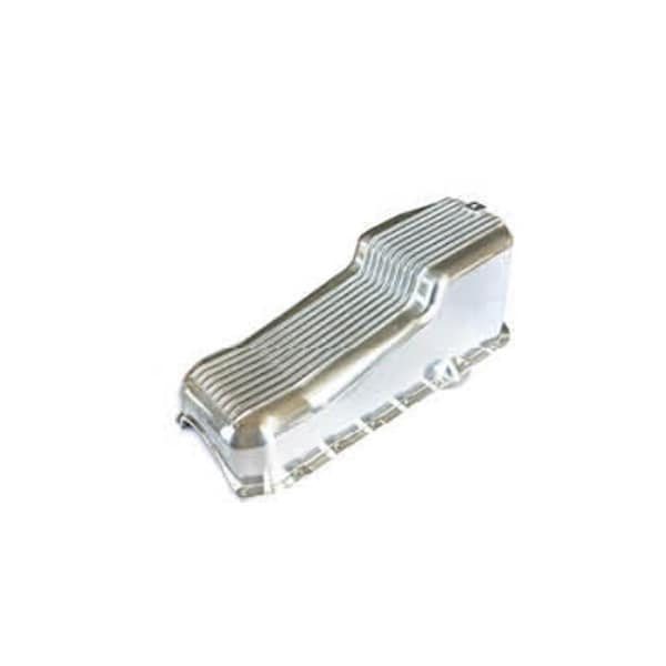 Absurdo Aluminum Finned Oil Pan for 1980-1985 SBC 283-400 Dipstick on Passenger Side, Black AB2192415 - main