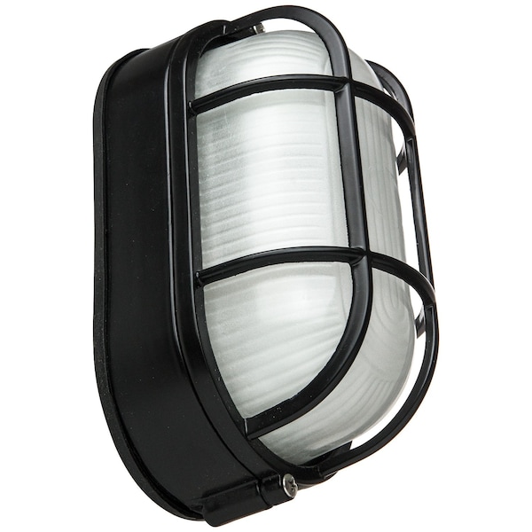 Sunlite Black Oval Wall Mount Outdoor Fixture 60W Max 120V UL Listed For Carport Commercial & Garage 47020-SU - main